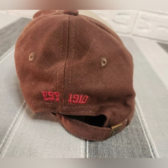 Kodiak 100 Leather Patch Est 1910 Hat Beige Brown Strapback Baseball Cap - Picture 3 of 9